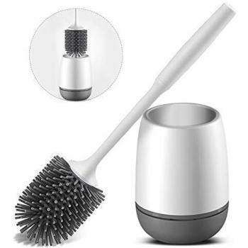 Vandeep Escobilla y Soporte de Inodoro de Silicona, Kit de Soporte de escobilla de baño, Kit de escobilla de Limpieza de Inodoro de Silicona