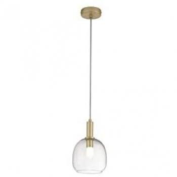 Lámpara Colgante Brandy Oro con Difusor de Vidrio Único E14 16x16x150cm