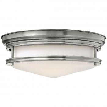 Lámpara de Techo Semi-Flush Hadley, Níquel Antiguo y Vidrio, 3 Bombillas E27
