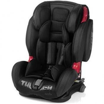 Be Cool Thunder Iso - Thunder Iso Silla De Coche Grupo 1 2 3, De 9 A 36 Kg, Isofix, 4 Posiciones De Reclinado, Cabezal Y Arnés Ajustable, Color BLACK CROWN