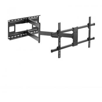 Aisens WT80TSLE-161 Soporte de Pared Pro Giratorio, Inclinable y Nivelable para Monitor/TV de 43-80 Pulgadas, Capacidad hasta 50kg, Color Negro