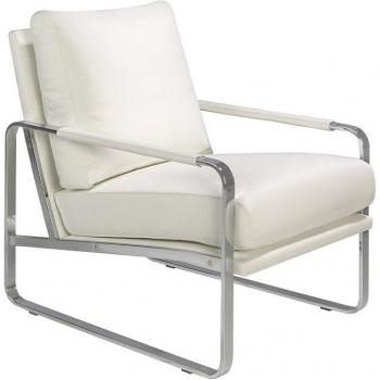 Sillón tapizado polipiel blanco ANGEL CERDÁ 5026C, características: Blanco, Acero inoxidable, Polipiel, dimensiones 67 x 100 x 89 cm
