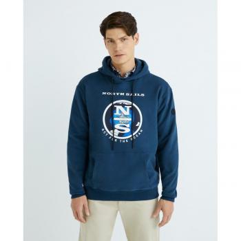 North Sails - Sudadera de hombre con estampado de logo y capucha