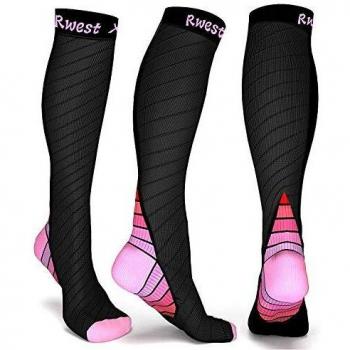 Calcetines de compresión Medias de compresión para Hombres y Mujeres, deporte, trotar, correr, volar, viajar, varicosas，embarazo y médicos, aumentar la circulación sanguínea, la regeneración,