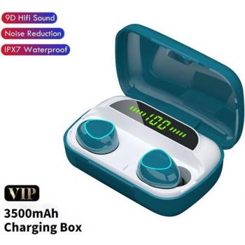 Auriculares Inalámbricos TWS 9D Estéreo Bluetooth Resistentes al Agua con Micrófono y Caja de Carga de 3500 mAh