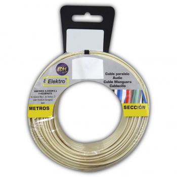 Carrete cable paralelo teléfono blanco 2 vias 5m