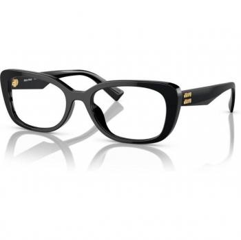 Miu Miu MU07VV 1AB1O1 Armazones para Mujer Negros, 53 Lentes Recetadas Para Mujer Negros, Gafas Recetadas para Mujer Negras