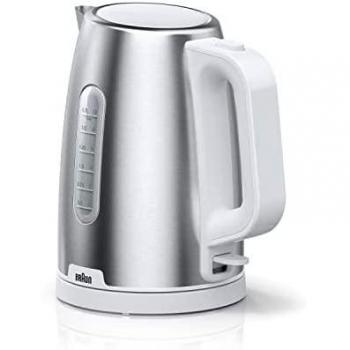 Braun PurShine WK1500 Hervidor de Agua Eléctrico 1.7L 2200W Acero Inoxidable Blanco
