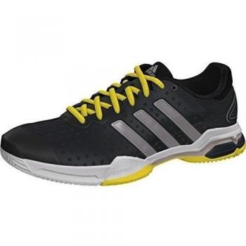 adidas Barricade Team 4 - Zapatillas para hombre, color gris / plata / amarillo, talla 43 1/3