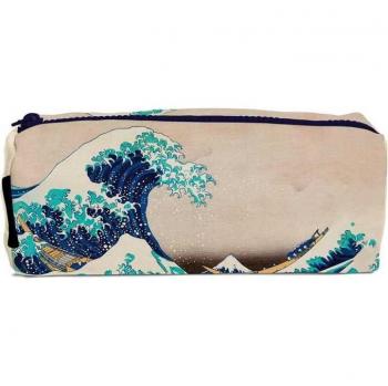 Estuche Kokonote Hokusai beige y azul