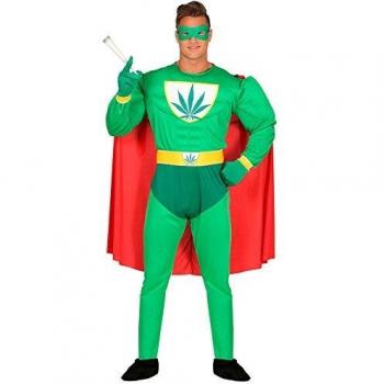 Disfraz Superhéroe Cannabis XL - Hombre, con Máscara y Capa, Talla ML/XL