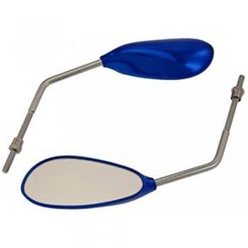 COPPIA SPECCHIETTI YAMAHA BOOSTER AEROX NITRO BW'S NRG BLU ANODIZZATO M8 GOCCIA