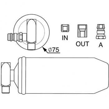Filtro Deshidratante para Aire Acondicionado MAHLE AD 161 000S - Secador y Acumulador Universal Ø75mm