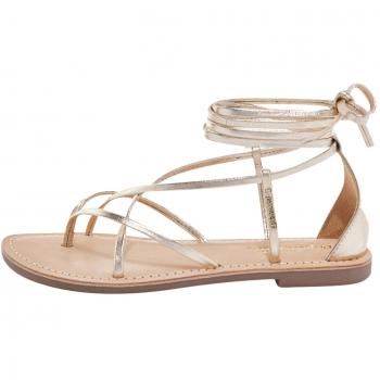 Sandalias planas de cuero Djoya Les Tropeziennes con múltiples cinturones en dorado
