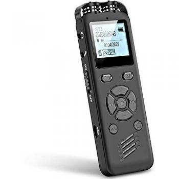Grabadora de Voz Digital AOMAGO 32GB para conferencias-Grabador de Audio A36 con micrófono Externo Compatible con reproducción y grabación de Entrada de línea Dictáfono de grabación de 1536 Kbps