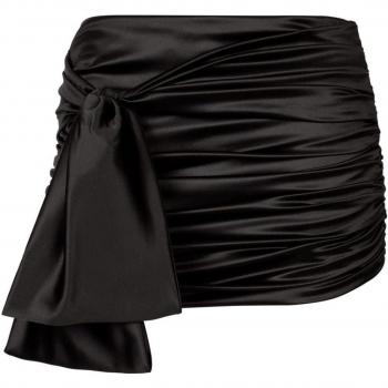 Dolce & Gabbana Women's Silk Mini Skirt in Black | Size 38 | F4CRCTFURAGN0000