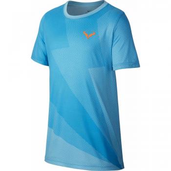 Nike Boys Nkct Rafa Gx tee Camiseta, Niños, Blue Gaze/Total Orange, XS