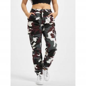 Urban Classics Women's High Waist Camo Cargo Pants (Wine Camouflage)