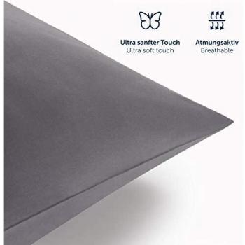 Blumtal Juego de Funda Nórdica de Microfibra Muy Suave y Transpirable - Set de 3 Piezas Funda Edredón Nórdico + 2 Fundas de Almohada para Cama de 135, Gris