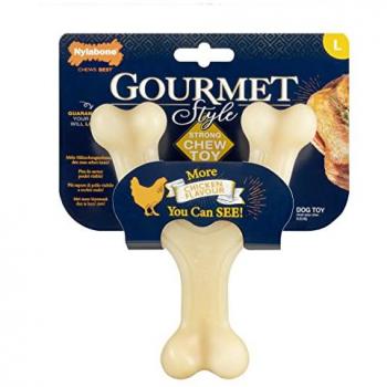 Hueso de Pollo Gourmet para Perros Nylabone 11 Crema