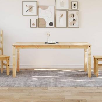 Mesa de comedor Crown 180x90x75 cm en madera maciza de pino Marrón