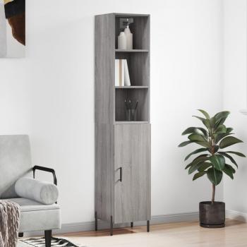 Aparador alto de madera multicapa gris Sonoma 34,5x34x180 cm