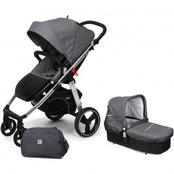 Casualplay Match 2 Loop - Silla de paseo con chasis de aluminio + CasualplayCot, color metal