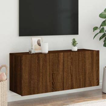 Mueble de TV de pared marrón roble 100x30x41 cm