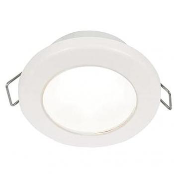 HELLA MARINE EUROLED 75 Downlight - White LED - Round Spring Mount - White Plastic Rim - 12V
