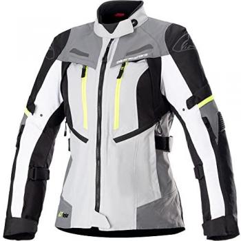 Alpinestars Women's Stella Bogota Pro Drystar Waterproof Motorcycle Jacket - Ice Gray-Dark Gray-White