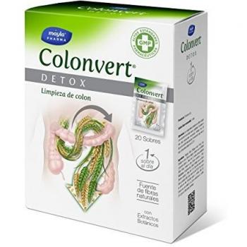 Colonvert Detox 20 sobres, tránsito intestinal normal| Limpieza de Colon, Detoxificante, Depurativo, Antioxidante | Con extractos botánicos | Sin lactosa, Sin gluten