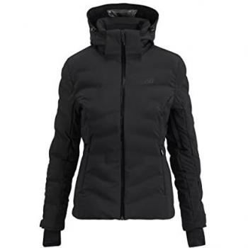 Chaqueta de esquí para mujer Soll Absolute Negro, impermeable, transpirable, con aislamiento térmico, capucha ajustable, cremalleras ventiladas, múltiples bolsillos