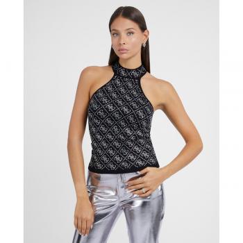 Guess - Top cuello halter con estampado brillante
