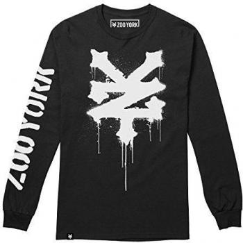 Zoo York Stencil Camiseta de Manga Larga, Negro
