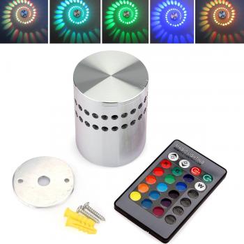 Kranich Lámpara LED RGB 3 W de pared o Techo, para Fiesta, Discoteca, Efecto de luz con mando a distancia