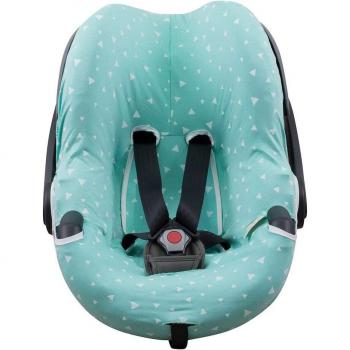 Funda de Algodón Transpirable Jyoko para Silla de Coche Besafe Izi Go - Modelo Mint Sparkles