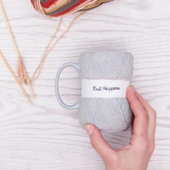 Knit Happens Grey Knitting Mug