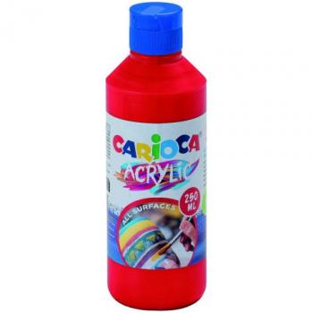 Frasco de Tempera Acrílica de 250 ml en color rojo carioca