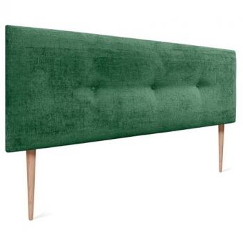 Cabecero Tapizado de Lana Natural Verde con Botones y Patas 150x105cm - Alcolchado Winter Luxury