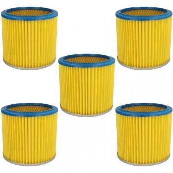 5x Filtro Plisado Compatible con Aspiradora Aqua Vac Max 630, 30, 7, 18 - Azul/Amarillo - Vhbw