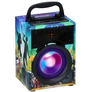 Altavoz Bluetooth Portátil 3W con Luces LED y Radio FM - DUNLOP