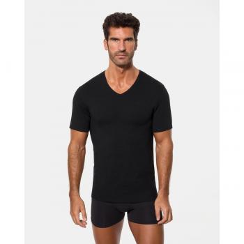 Camiseta interior de hombre Abanderado de manga corta con cuello en pico