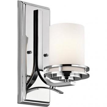 Aplique Hendrick LED de baño 1 luz cromo pulido con vidrio opal, IP44, G9