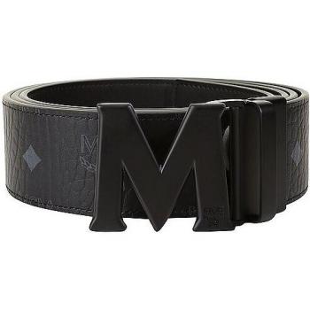 MCM Claus Reversible Belt in Black Visetos for Men and Women