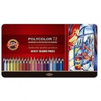 Koh-I-Noor Polycolor - Paquete de 72 lápices de colores en caja metálica, colores surtidos