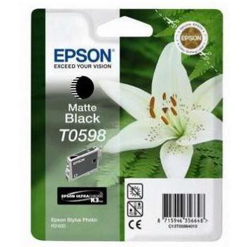 Epson C13T05984010 Cartucho de Tinta Negro Mate (Matte Black) T0598 para Stylus Photo R2400