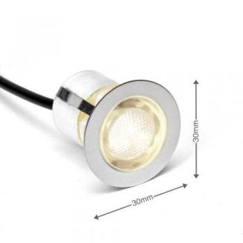 Set de 10 focos empotrables LED Cosa 30, acero inoxidable, 4.5W, 350lm, IP44, luz cálida