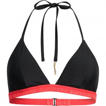 Top bikini Superdry Triangle Elastic negro rosa mujer