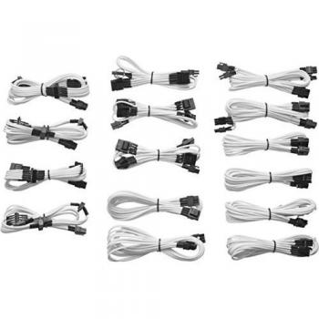 Corsair CP-8920050 Tipo 3 Generación -  Profesional 2Kit de cable DC de manga individual, blanco