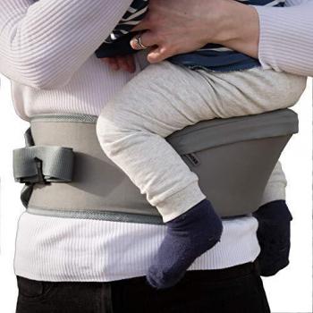 Hippychick - Hipseat - Asiento portabebés - Sencillo y ergonómico - Gris